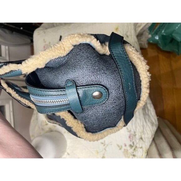 Ferragamo Frosted Luxe – Shearling Chic Shoulder Bag in Leather Elegance - Picture 11 of 16